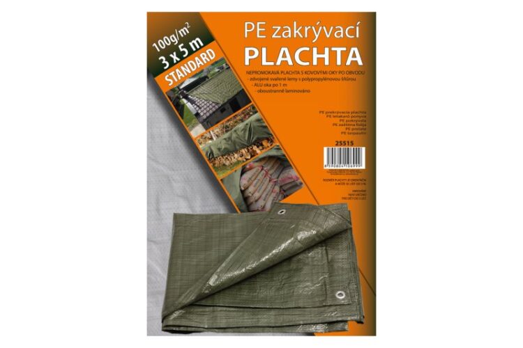 PE plachta zakrývací 3x5m (100gr/m2)