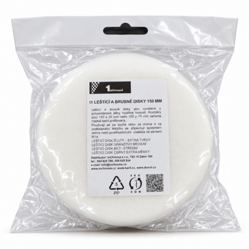 Leštící disk BÍLÝ 150mm – středně tvrdý